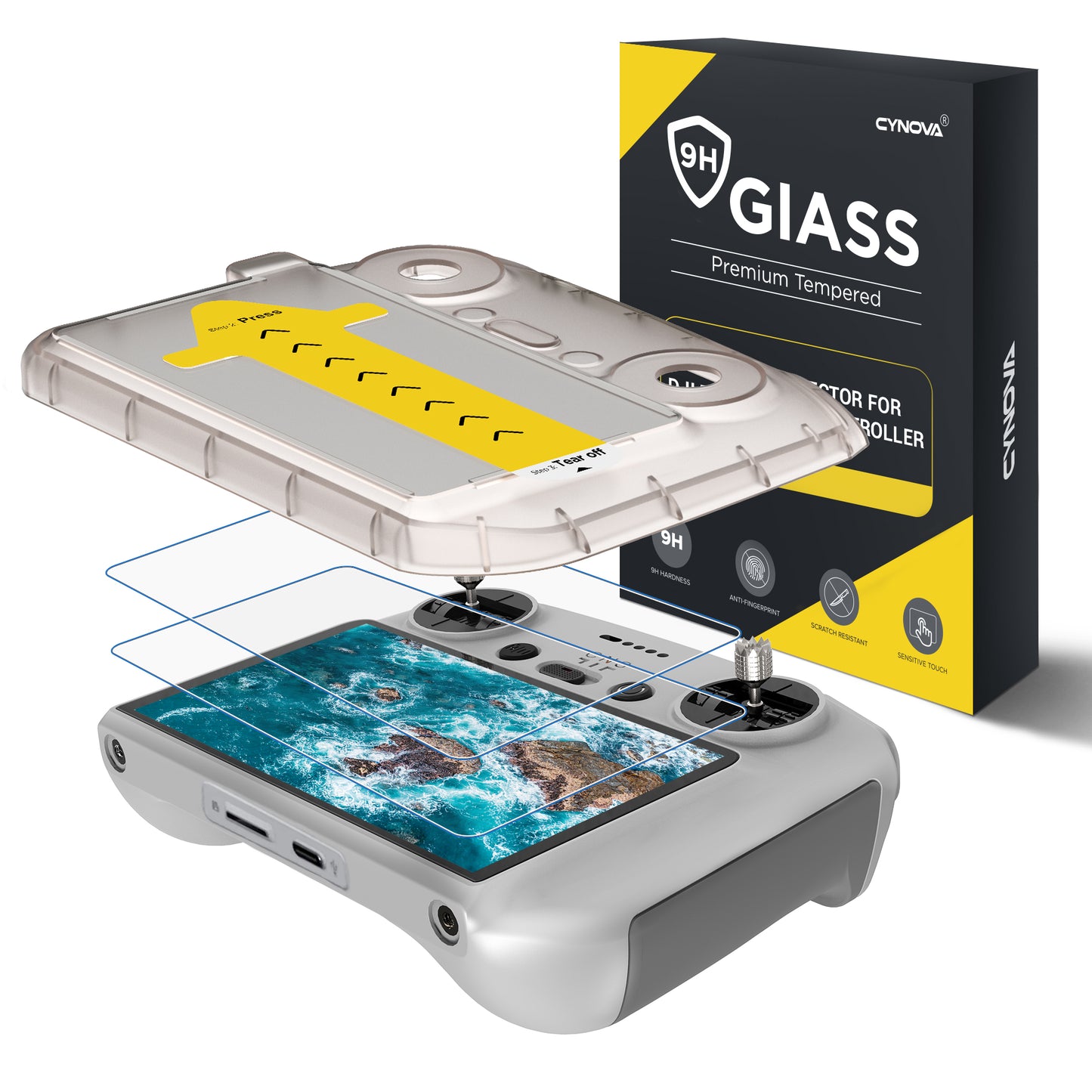 CYNOVA DJI RC2 Screen Protector with Auto Alignment Kit