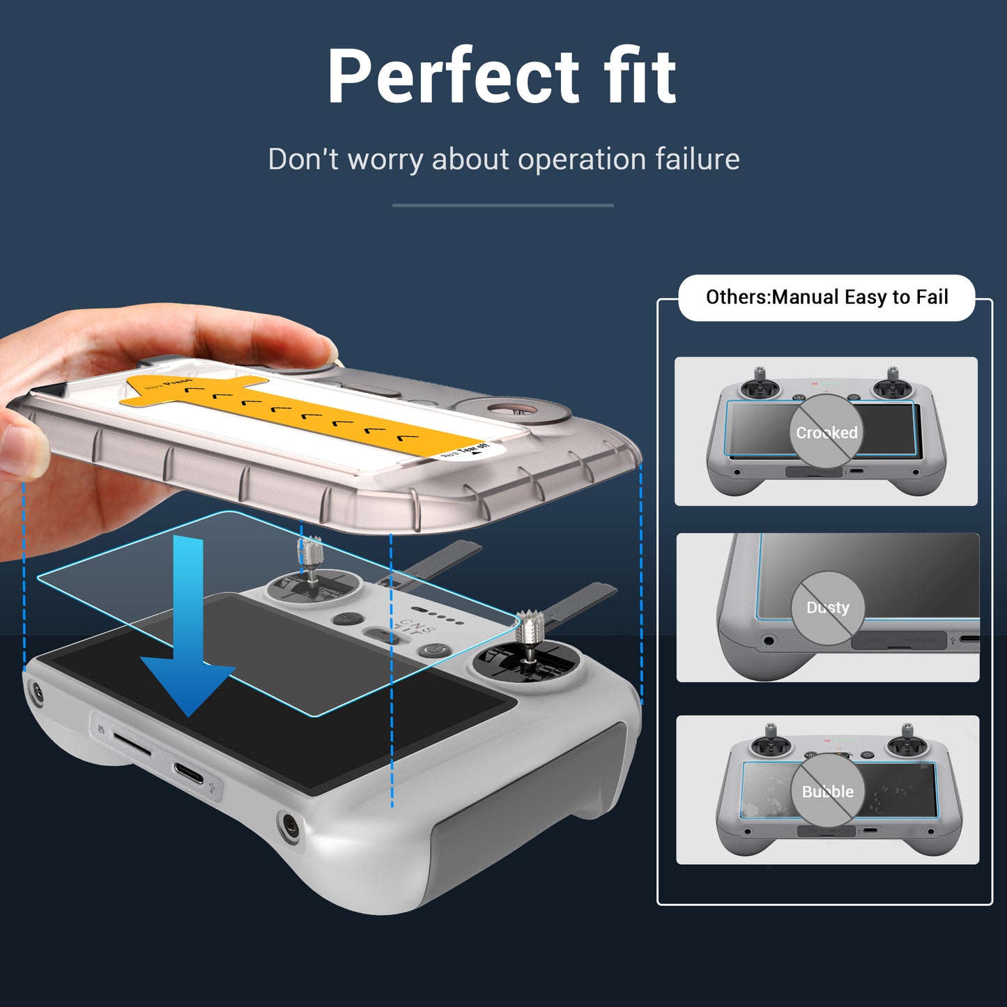 CYNOVA DJI RC2 Screen Protector with Auto Alignment Kit