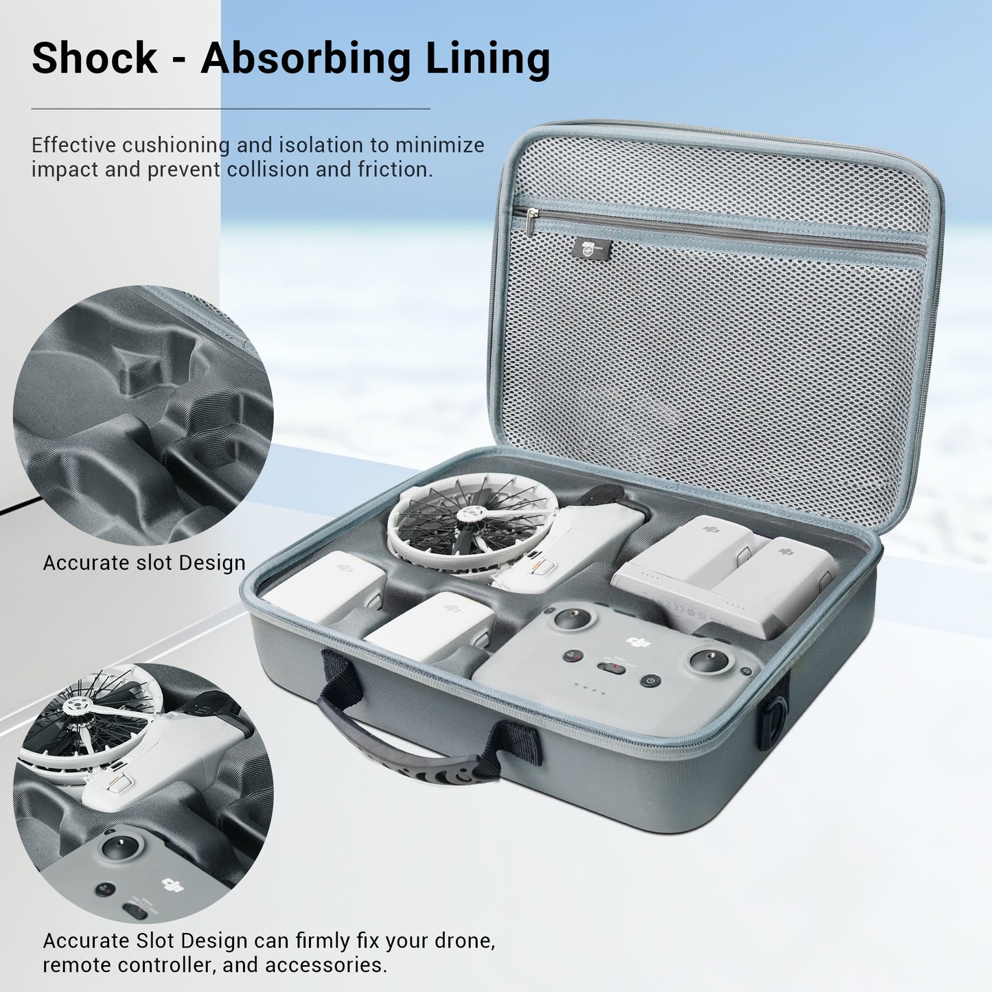 CYNOVA Carrying Case for DJI Flip, Portable Waterproof PU Storage Protective Bag