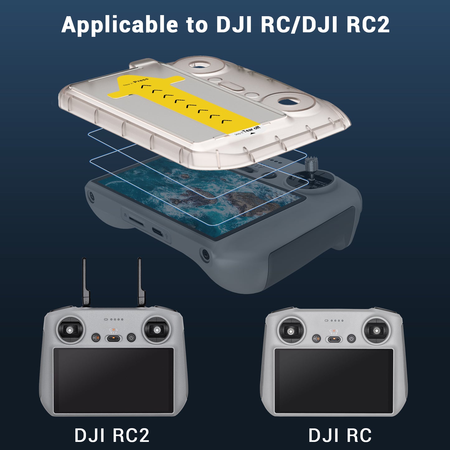 CYNOVA DJI RC2 Screen Protector with Auto Alignment Kit