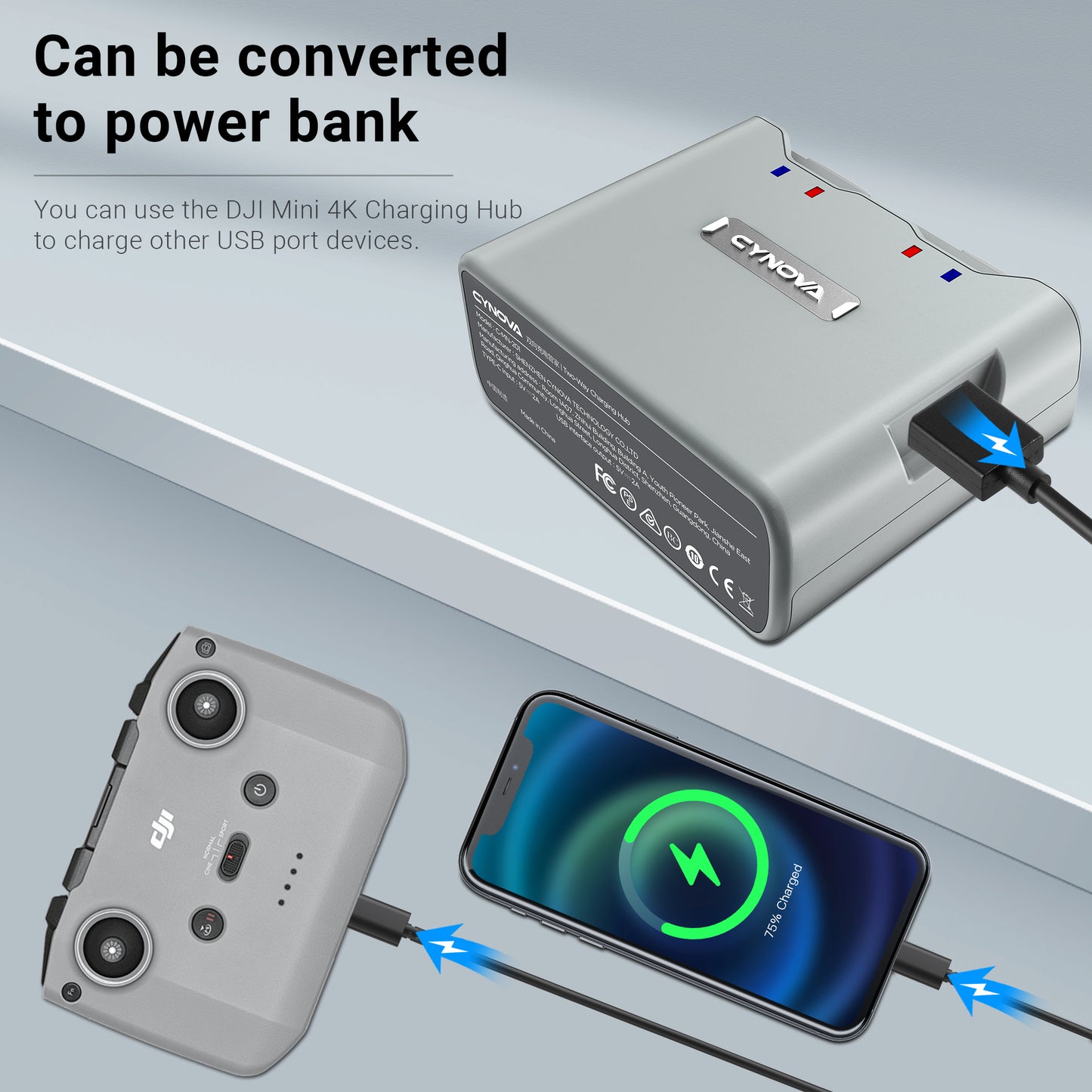 CYNOVA DJI Mini 4K Battery Charger