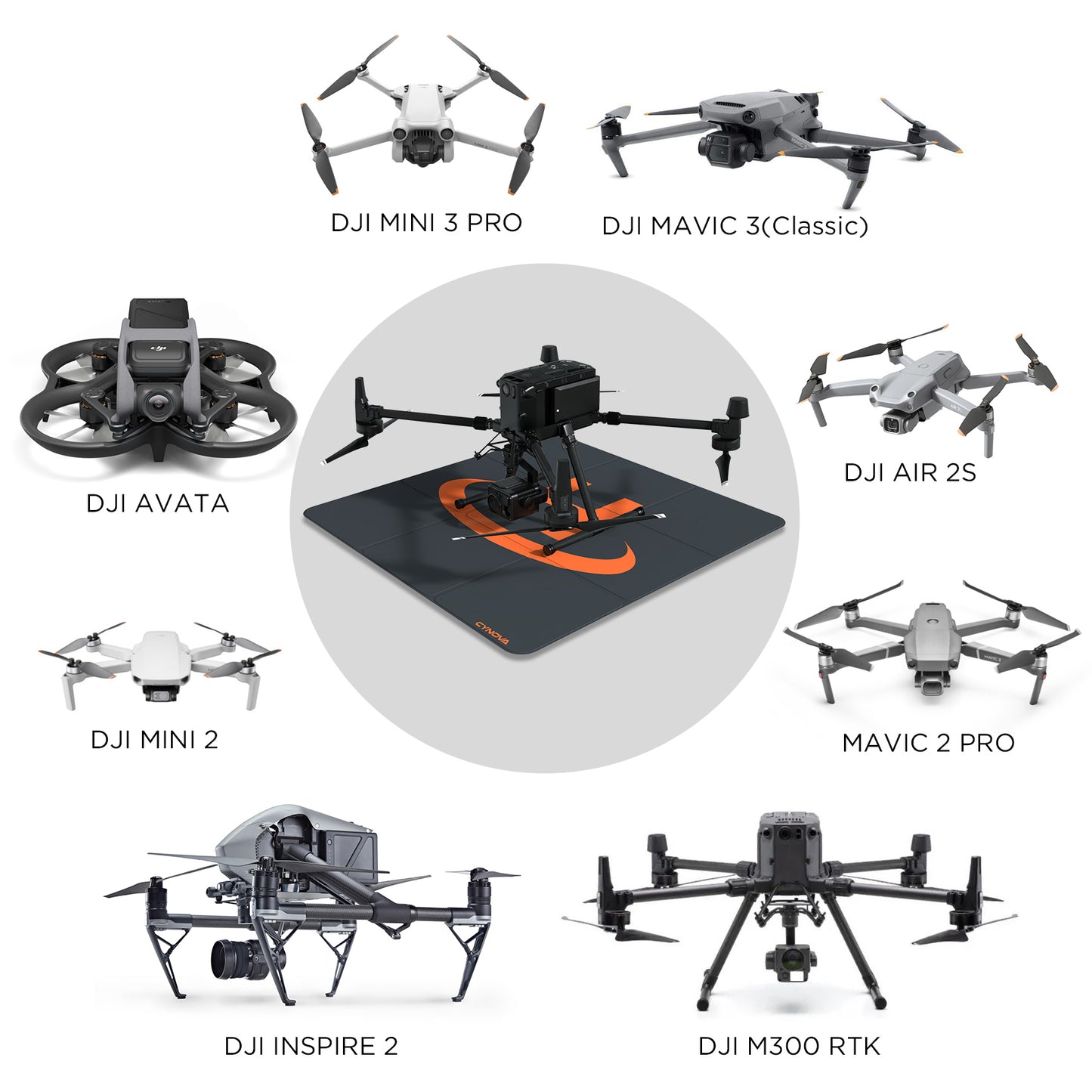 CYNOVA 3.33 FT Drone Landing Pad Weighted Large Waterproof PU Leather Foldable