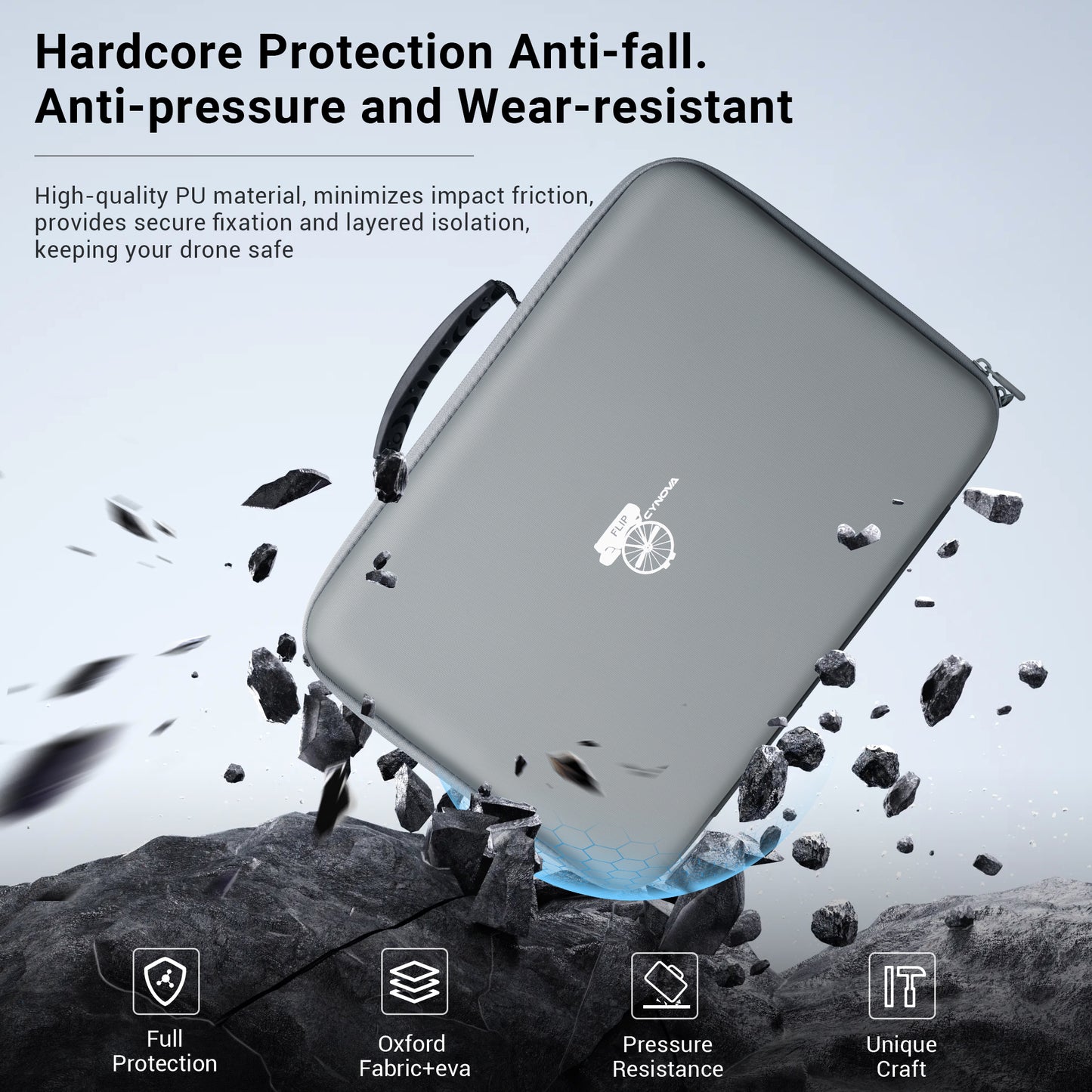 CYNOVA Carrying Case for DJI Flip, Portable Waterproof PU Storage Protective Bag