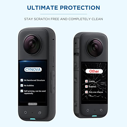 CYNOVA Insta 360 X3 Tempered Glass Film, Insta360 X3 Camera Screen Film Glasses Screen Protector Accessories,Ultra HD, 9H Hardness, Scratch Resistant