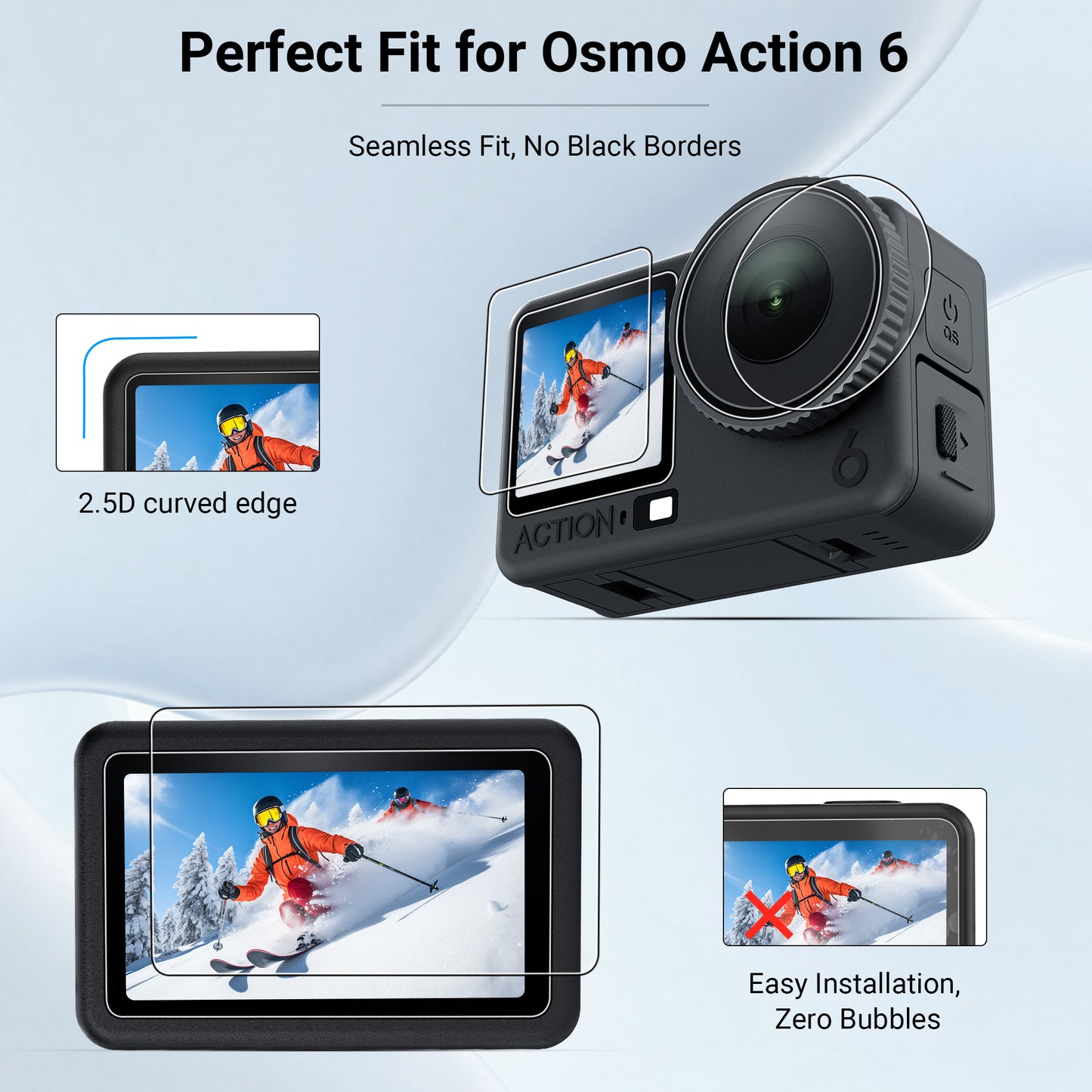 Screen Protector Easy Installation Kit For DJI Osmo Action 6